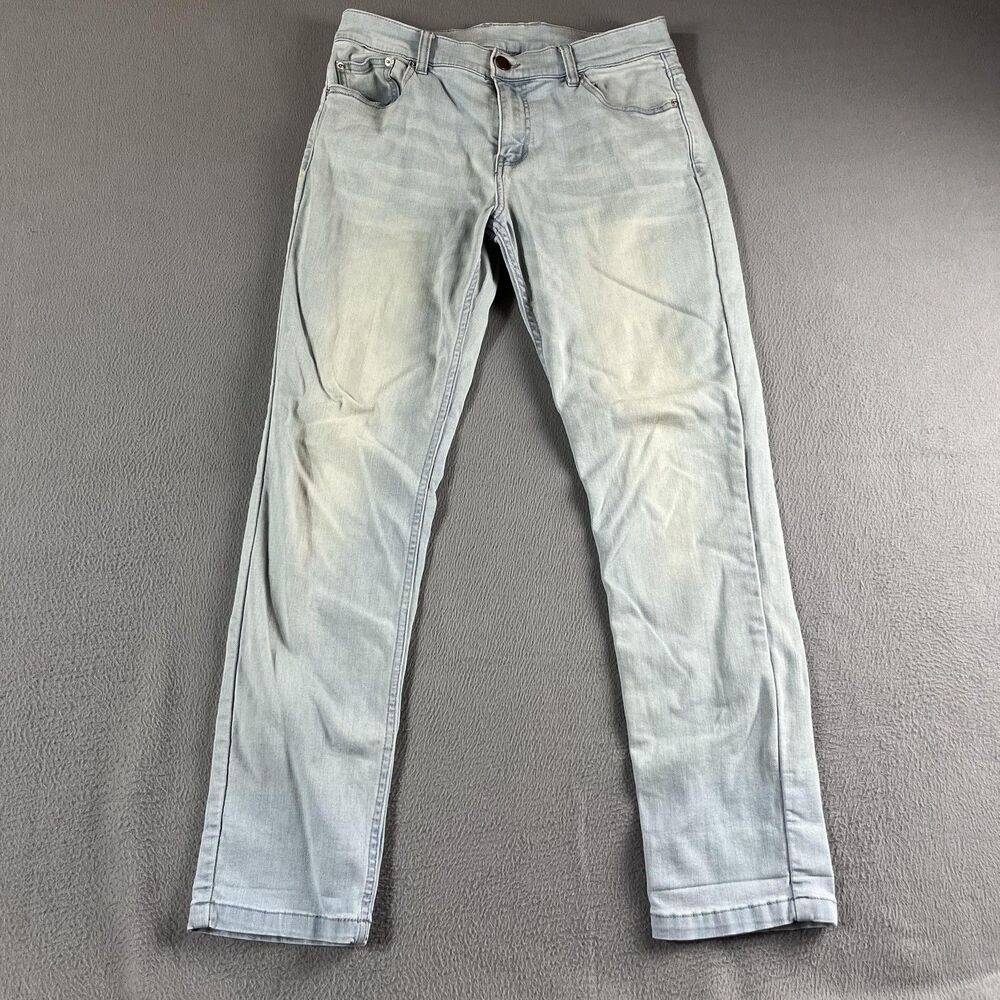 Mugsy Jeans Mens 32x30 Light Wash Blue Slim Straight Stretch Denim Mugsy Grands